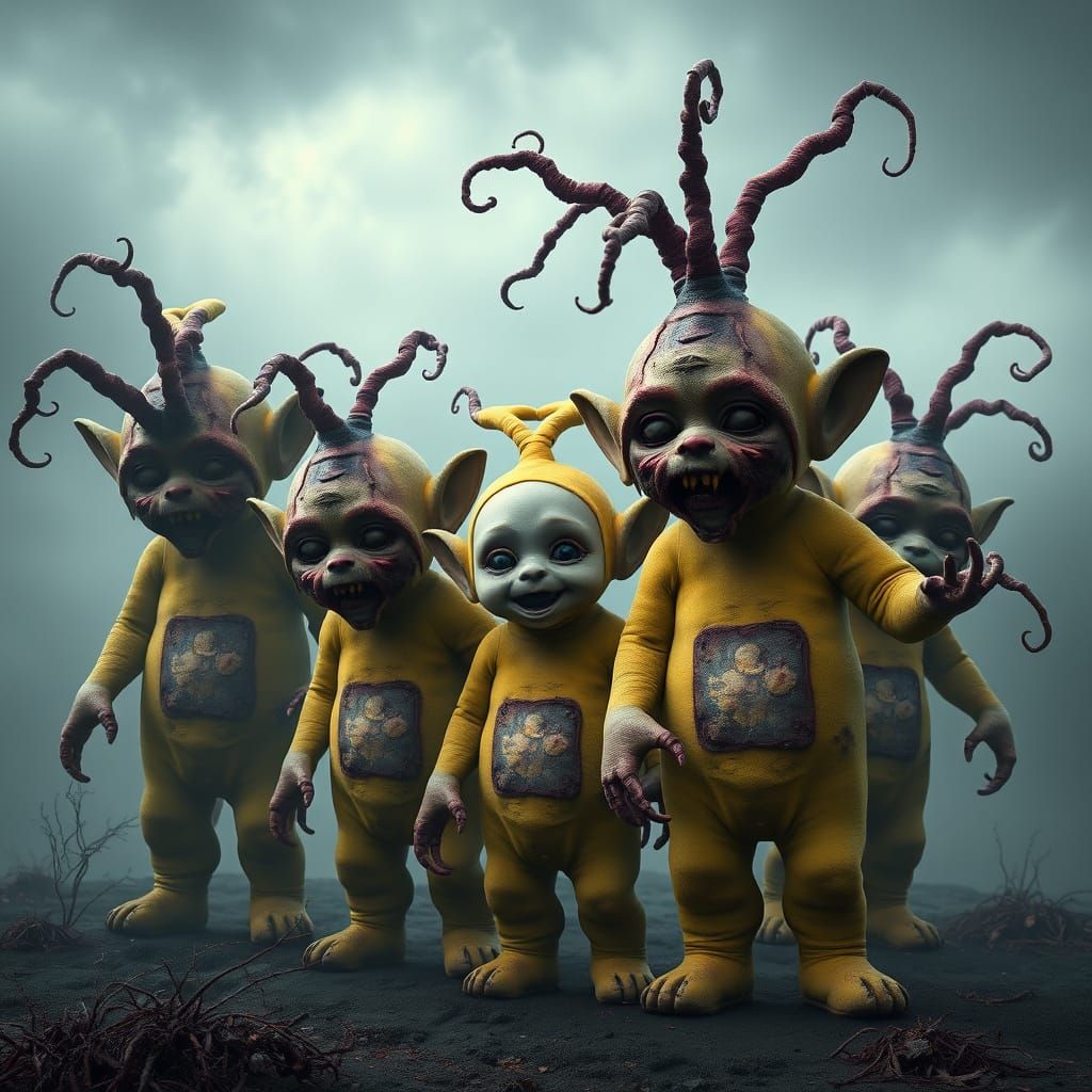 Twisted, Sinister Mutant Teletubbies in a Haunting, Dark Lan...