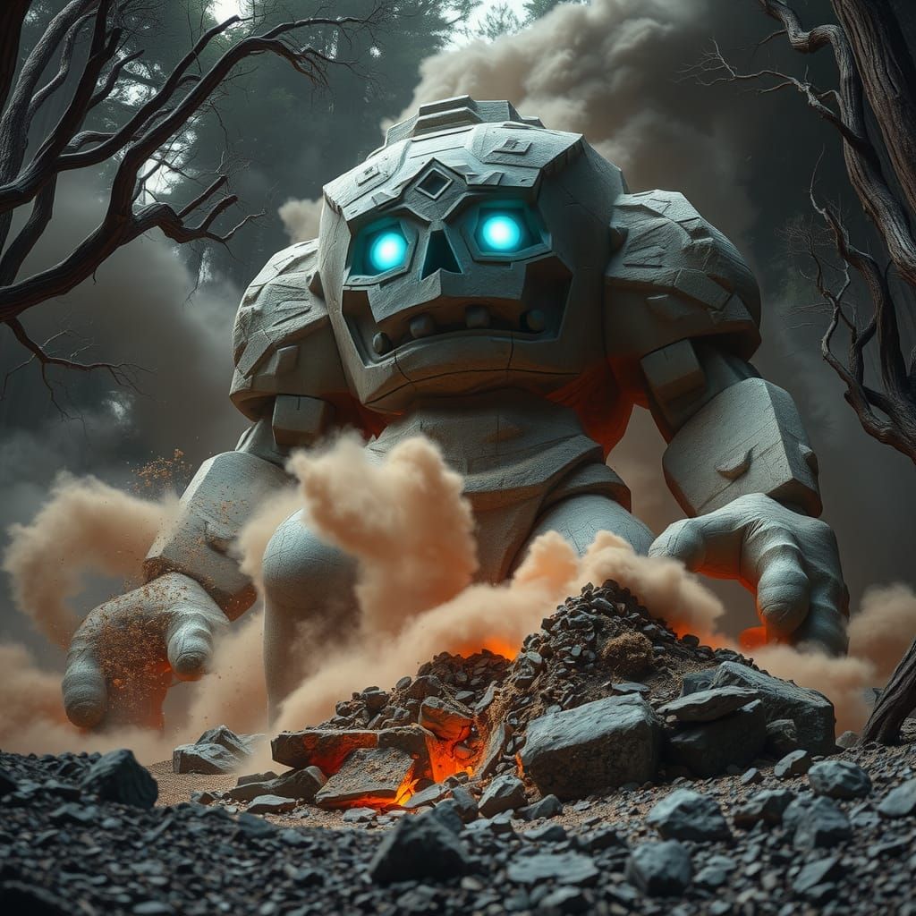 Rock Golem materializing