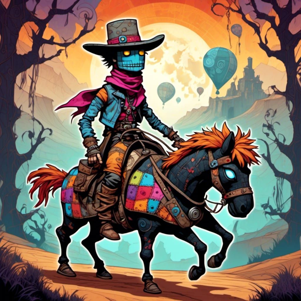 Plush Space Western Bandit in Martian Town