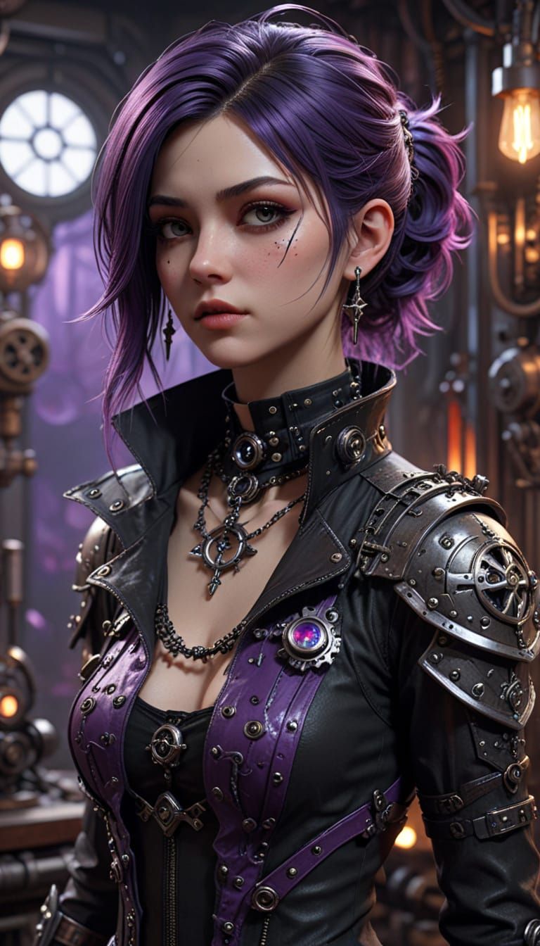 Goth Girl in Steampunk Splendor
