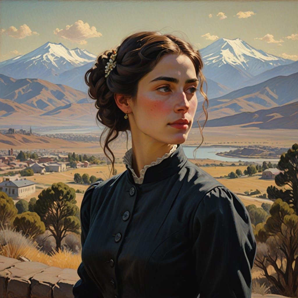 Spanish-Chilean Woman in 1888 Santiago de Chile Portrait