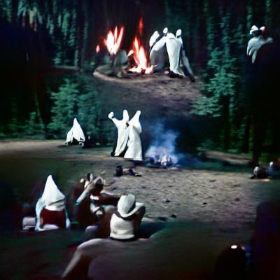 Disturbing Campfire Scene in Film Noir Style