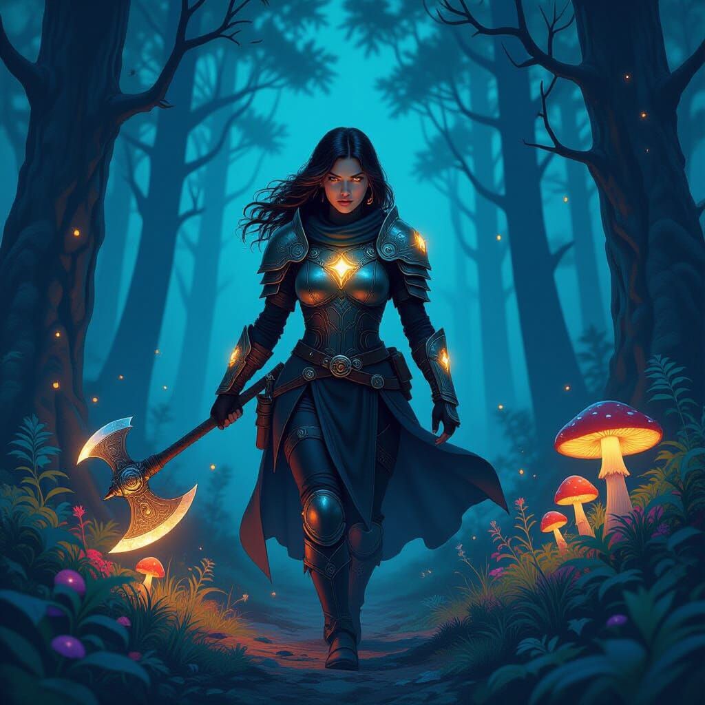 Runic Armored Warrior in Twilight Forest
