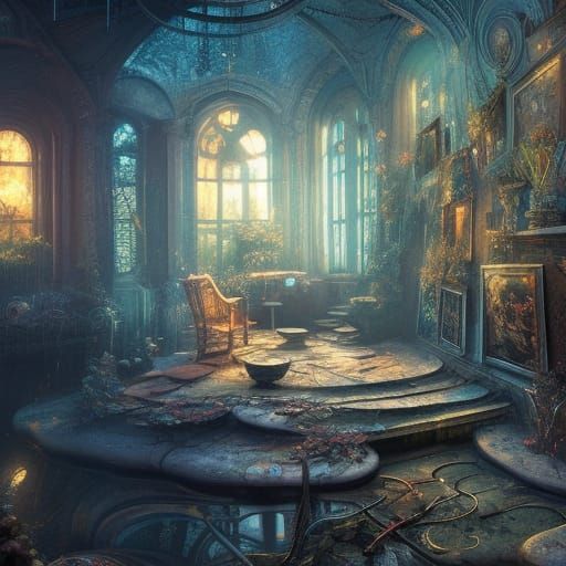 Steampunk Backwater in Anime Comic Art Style