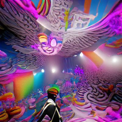 MC Skibadee in Heaven: Psychedelic Unreal Engine Art