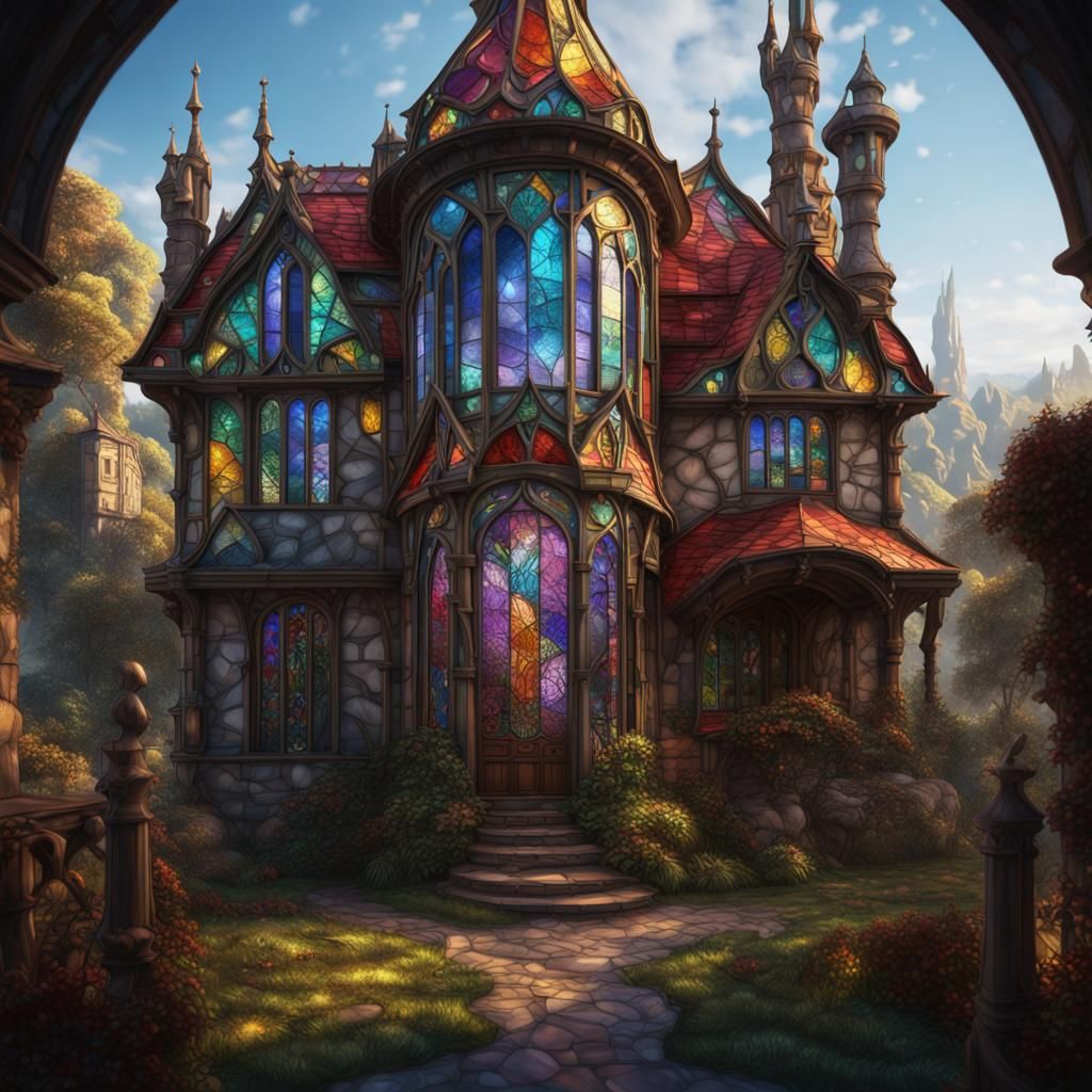 Stained Glass House: Fantastical Digital Art
