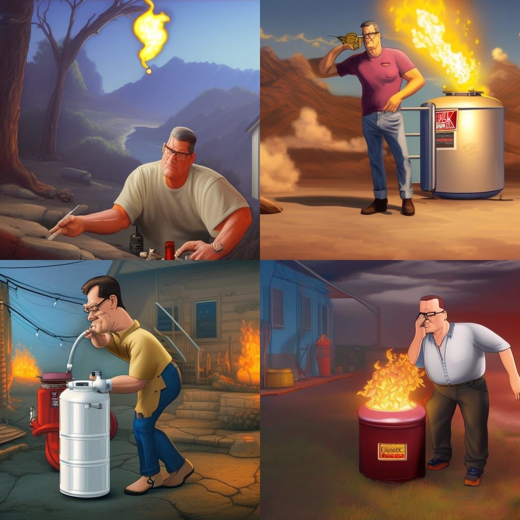 Hank Hill's Propane Passion: Detailed Matte Painting