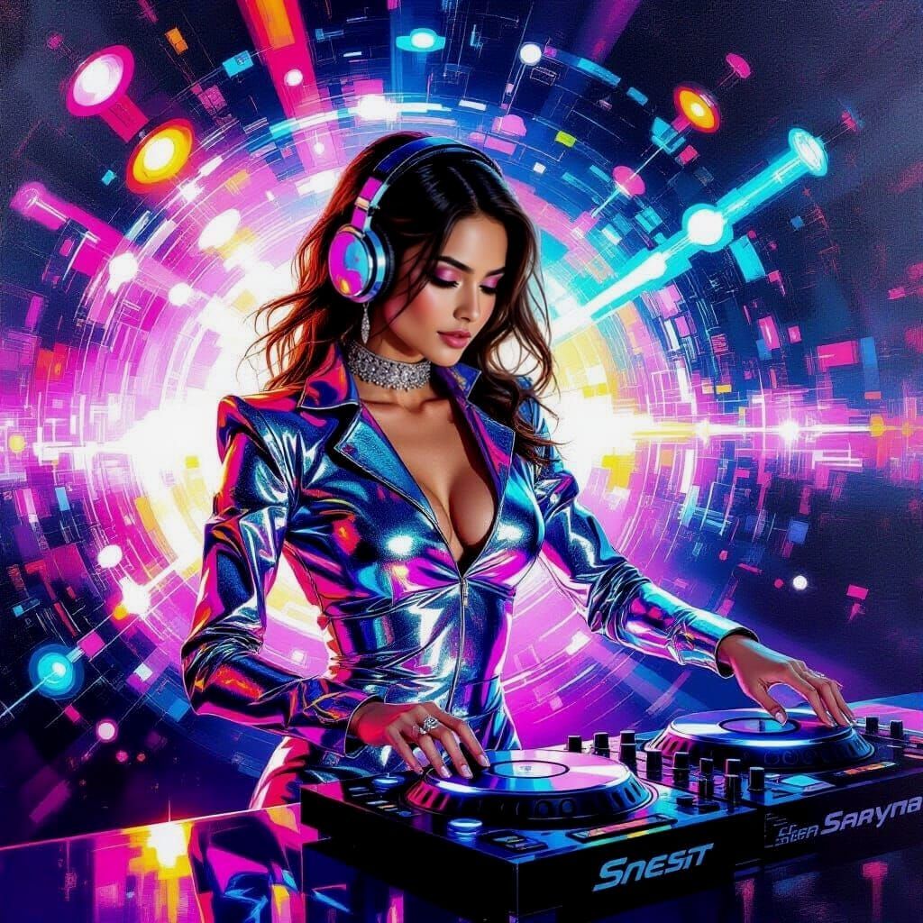 Futuristic Metallic DJ in Sorayama Style