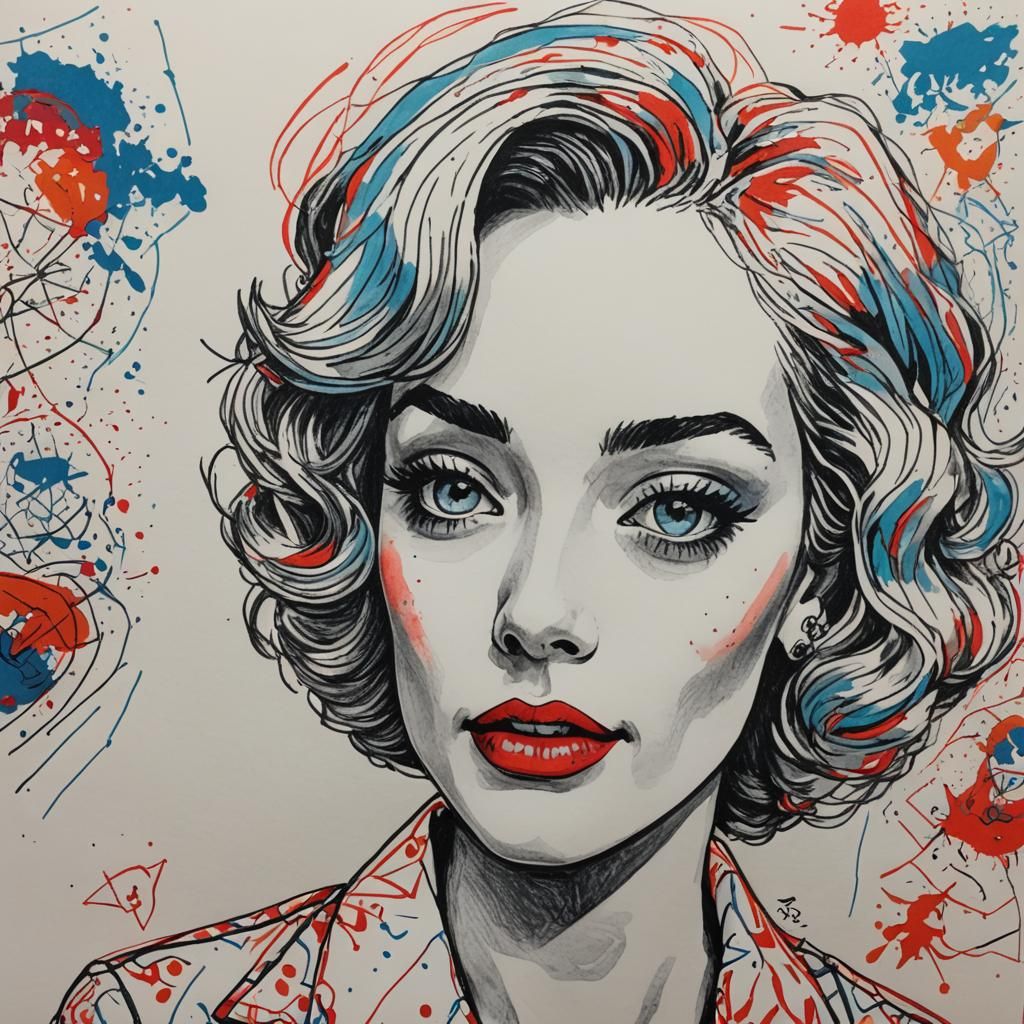Colorful Pop Art Felt Pen Sketch