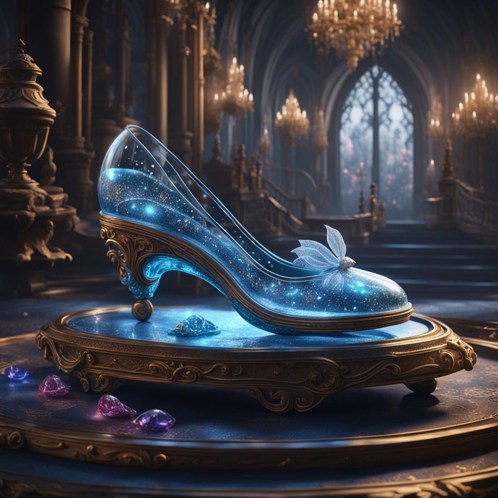 Cinderella's Glass Slipper: Detailed Fantasy Art