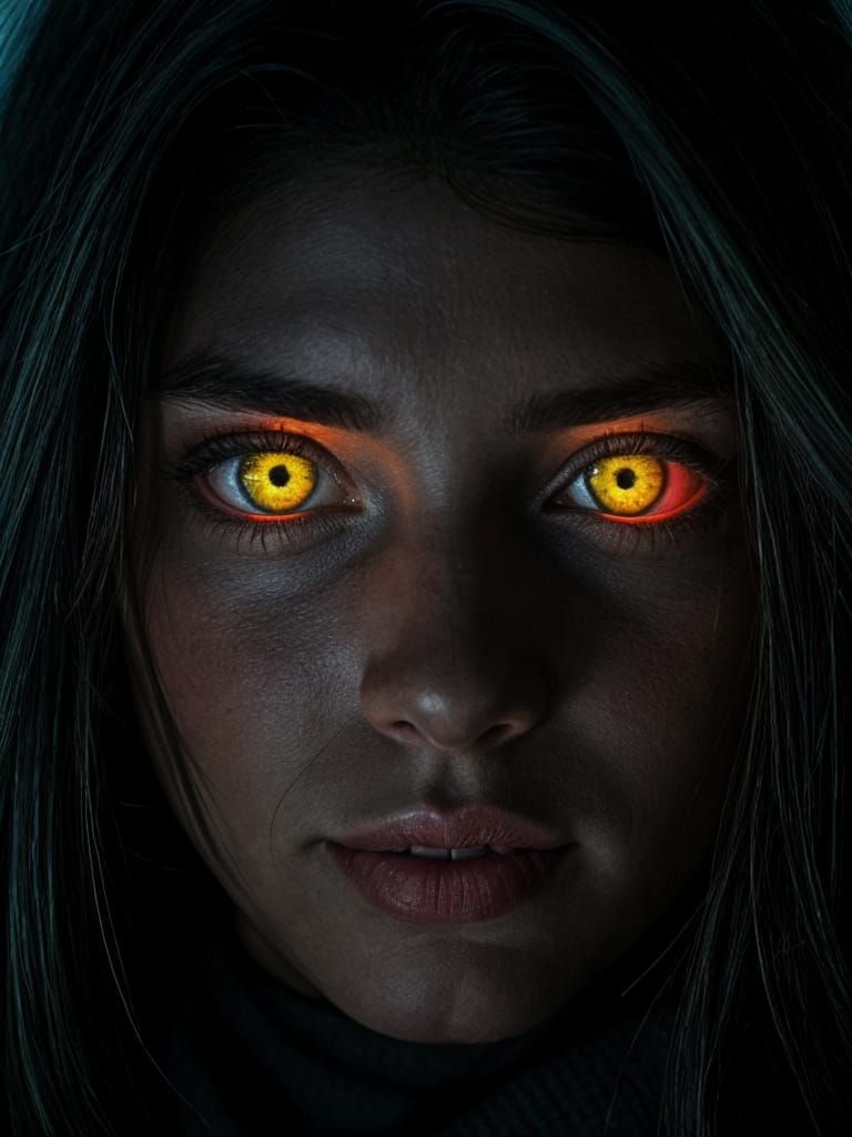 Photosurreal Portrait of a Black-Haired Woman