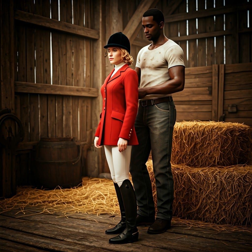 Elegant Countryside Encounter in Vintage Attire