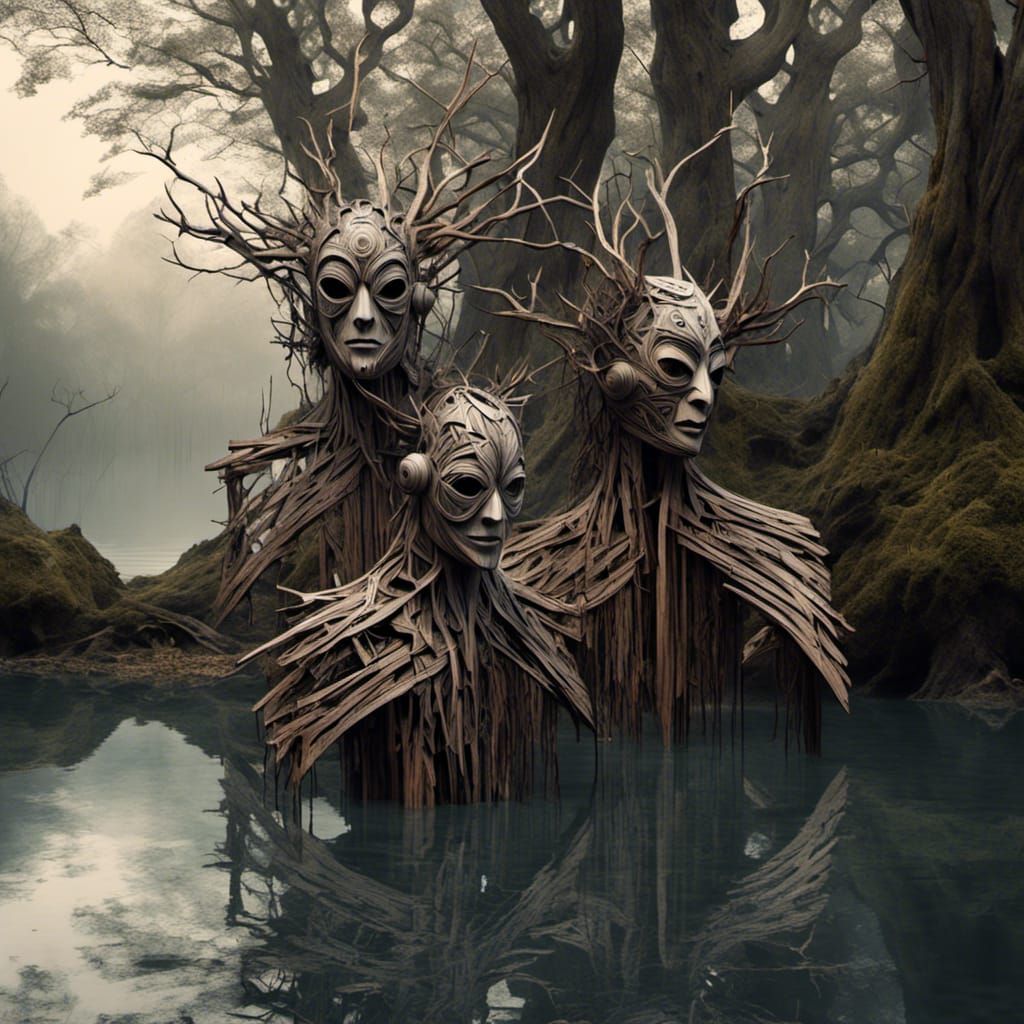 Masks Emerge from Tree in Fractal Style