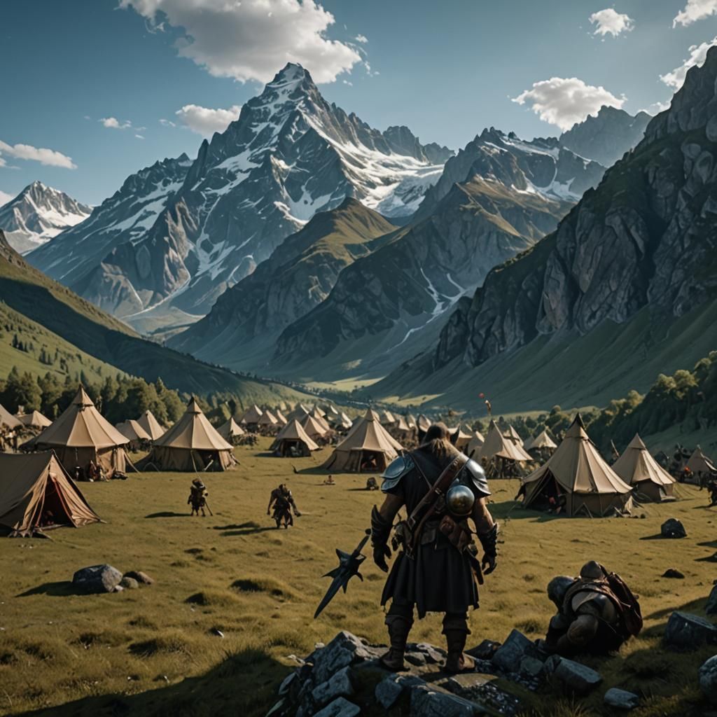 "A camp of the orcs of the enemy clan! We have to hide and bring message to our army when the sun goes down!"