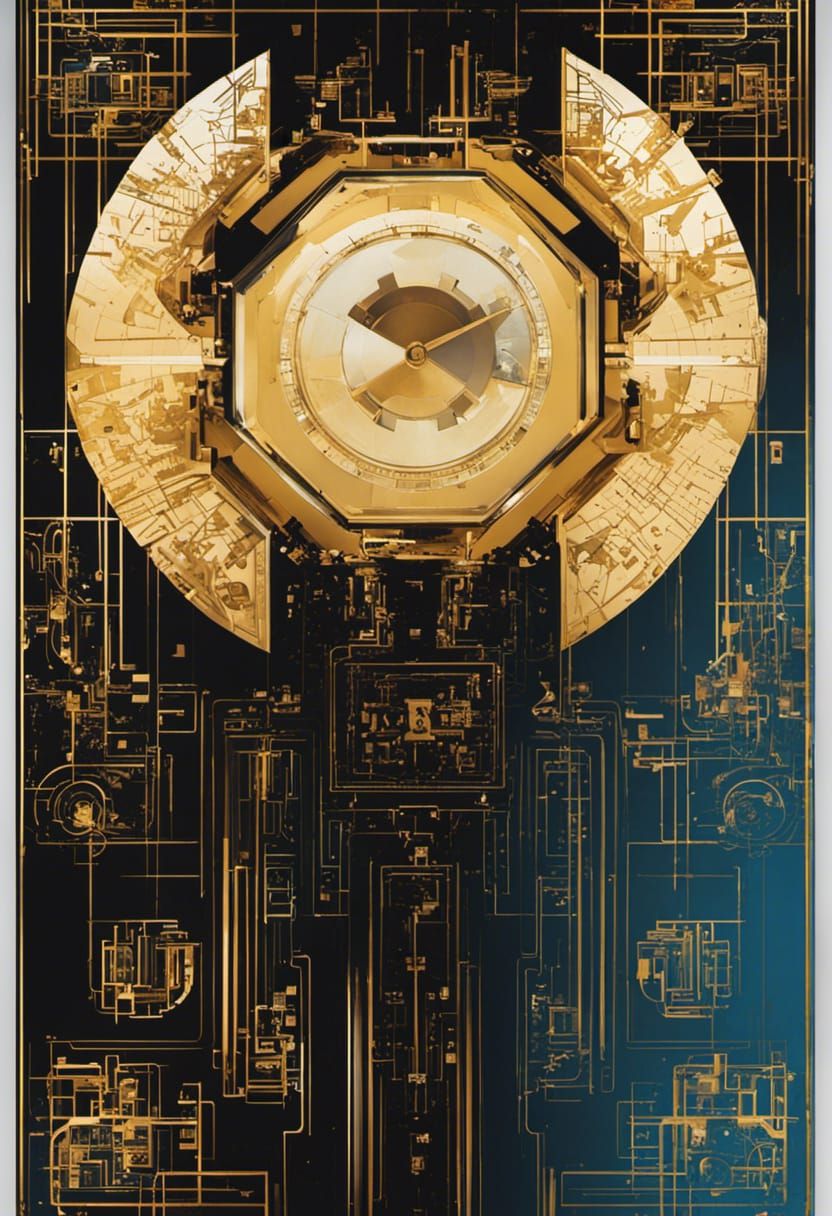 Art Deco Matrix in Black, White and Gold