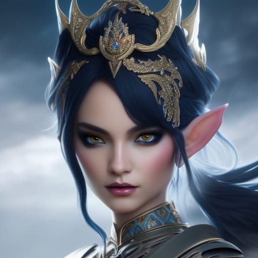 Beautiful Elf Girl in Fantasy Art Style
