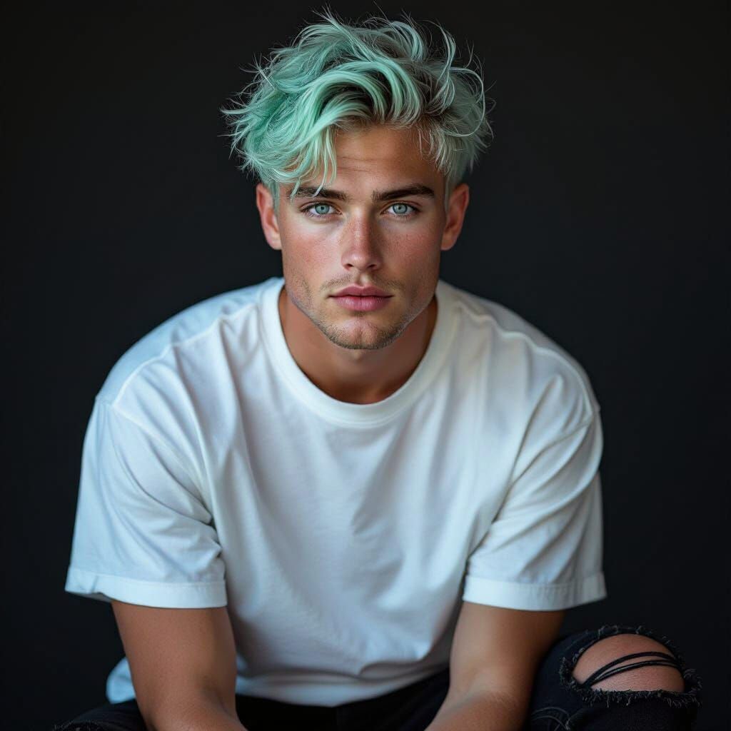 Ultra-Realistic Studio Portrait of Tall Male Model