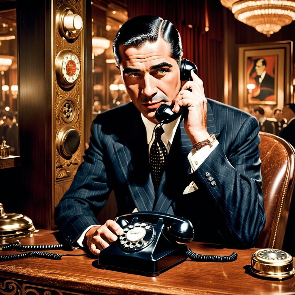 Lucky Luciano in Vivid Art Deco Nightclub