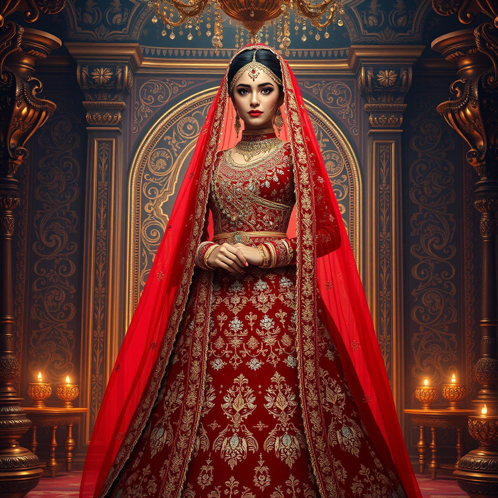 Jodha in Red Indian Wedding Dress