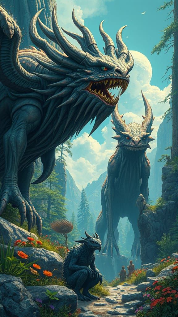 Intricate Fantasy Creatures in Vivid, Ultra-Realistic Epic N...