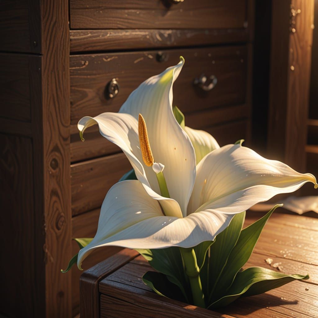 Calla Lily Close-Up: Hyper-Realistic Digital Art