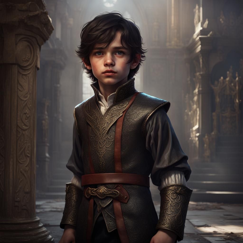 Dark-Haired Boy Prince Concept Art in 8K