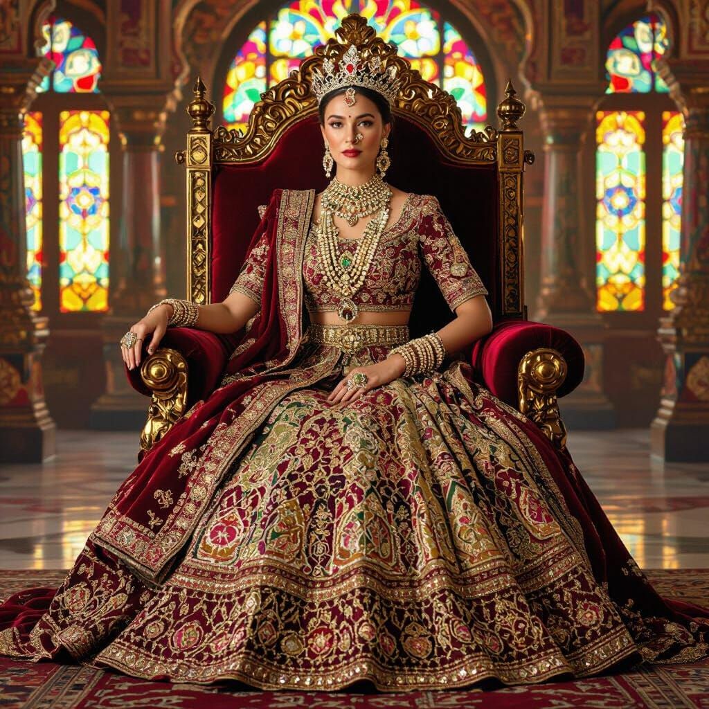 Queen Elizabeth I as Bollywood Royalty in Klimt Style