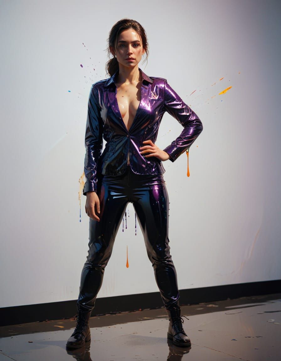 Vibrant Woman in Hyperrealistic Digital Art