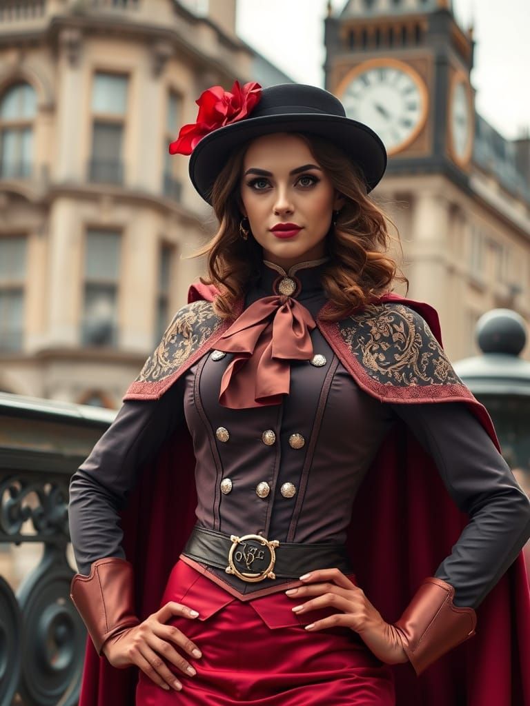 Victorian Superheroine in Elegant London Attire
