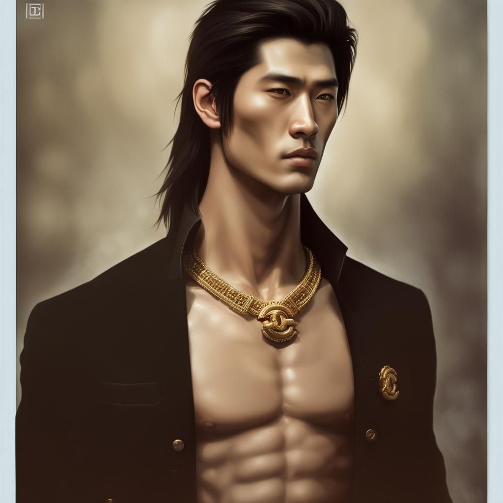 Manchu Asian Male :
six feet tall, high  cheekbones, model g...