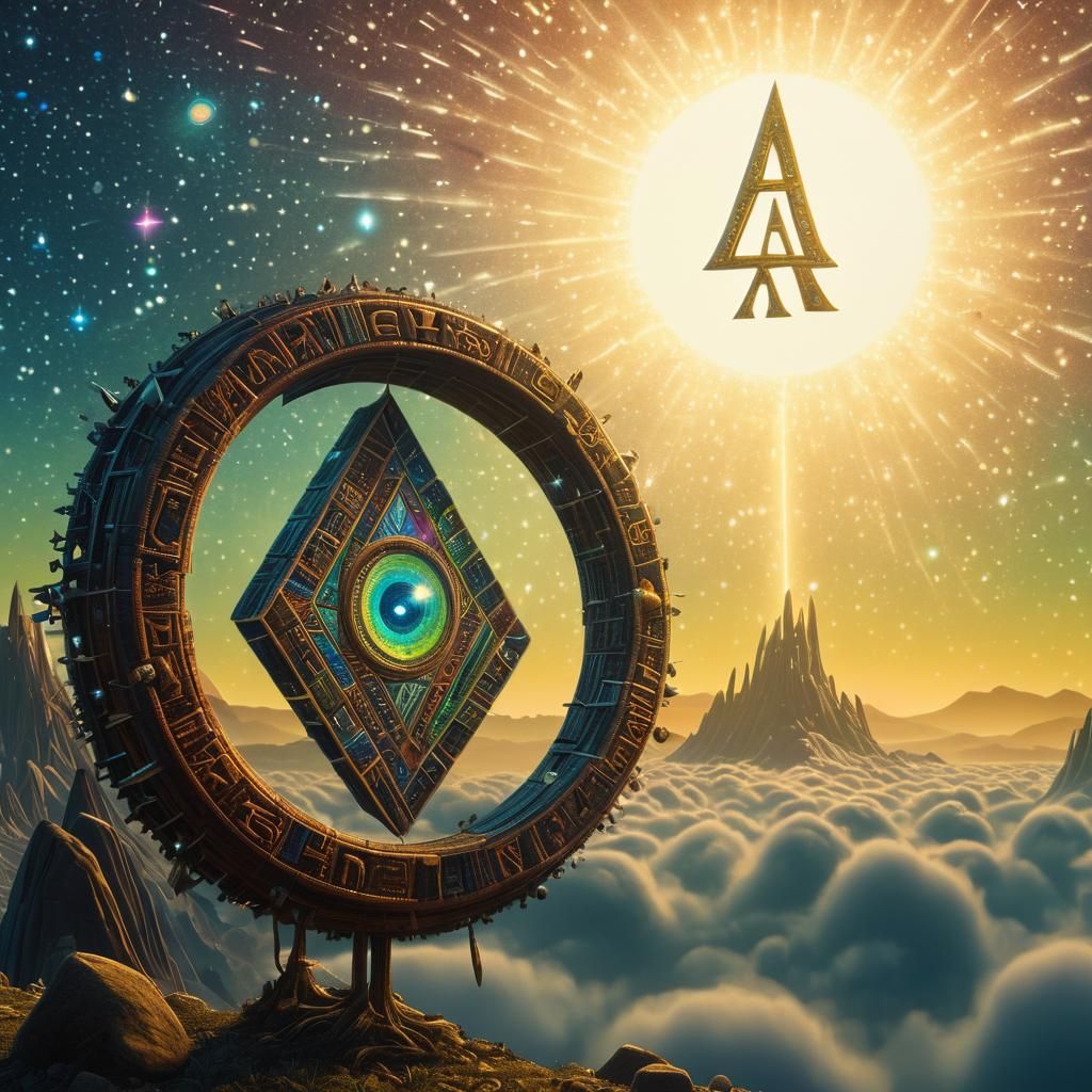 Mystical Extraterrestrial in Dreamlike Starry Landscape