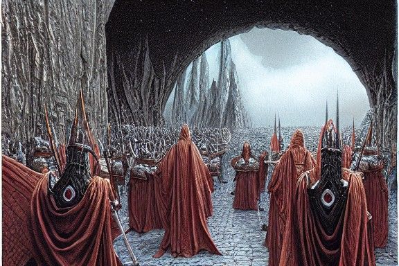 Epic Battle Against Balrogs: Fantasy Illustration