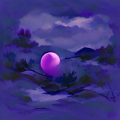 Striking Purple Moon Illustration