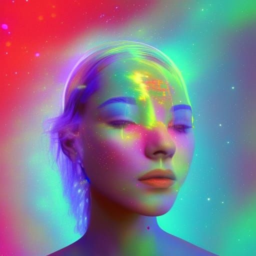 Holographic Astral Cosmic Illustration of Air