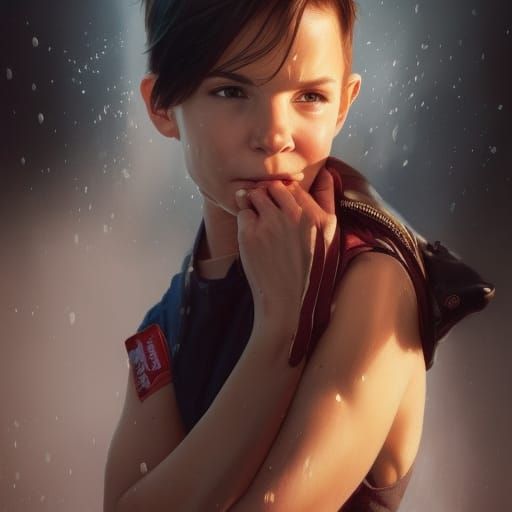 Superboy and Sandra Bullock: Art Nouveau Portrait