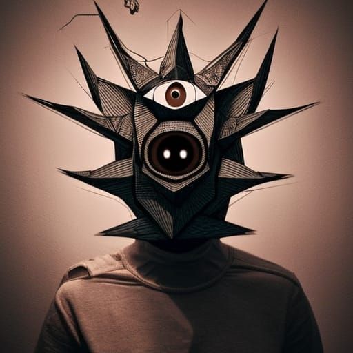 Terrifying Origami Abomination in Lovecraftian Style