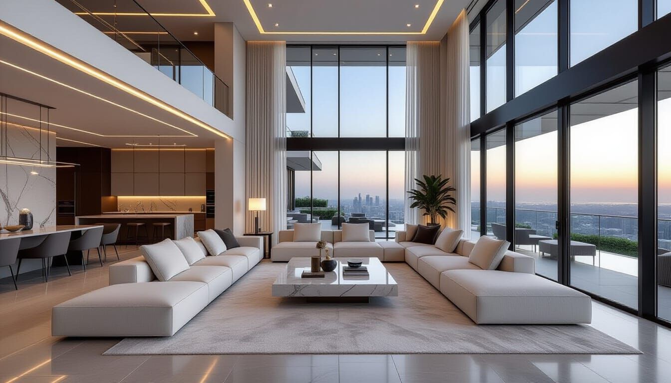 Ultra-Modern Mega Mansion Living Room Interior