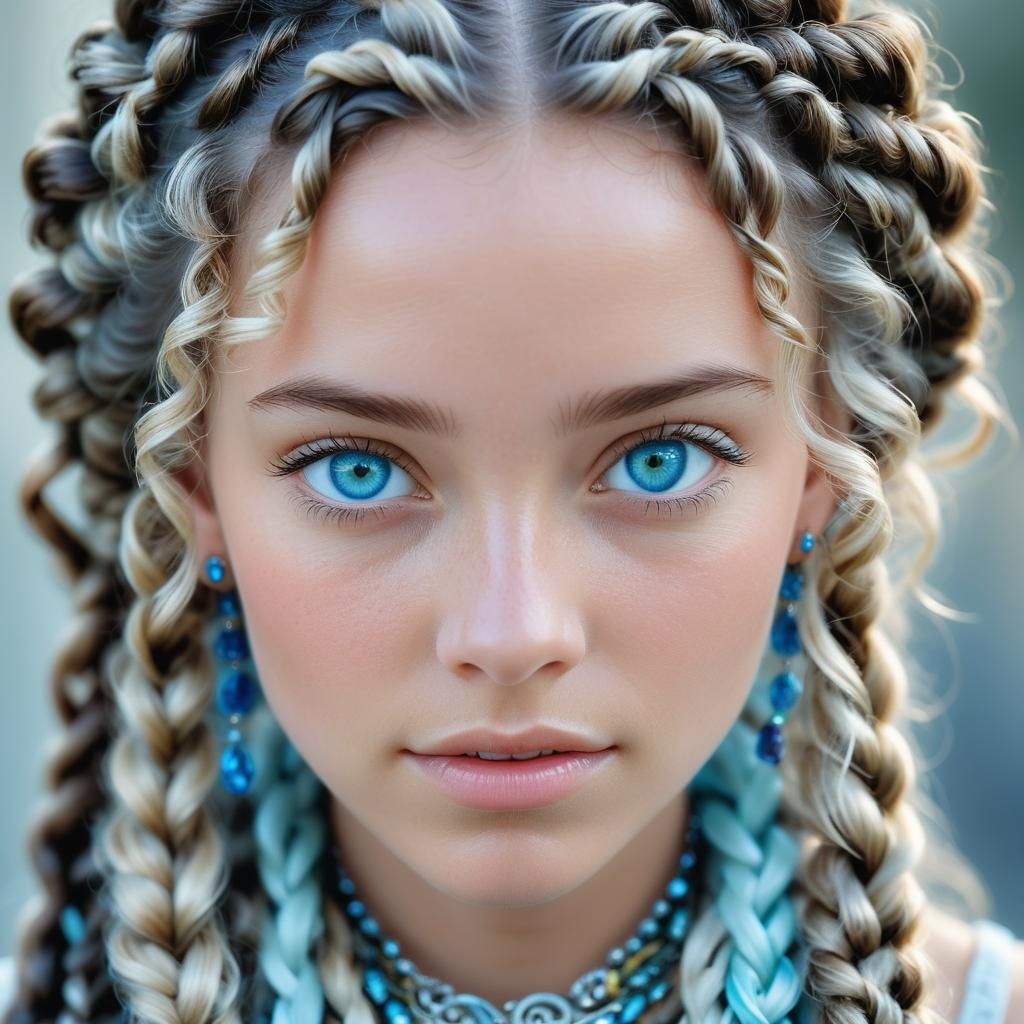 Woman with Braids: Portrait Photography in Pastel Colors