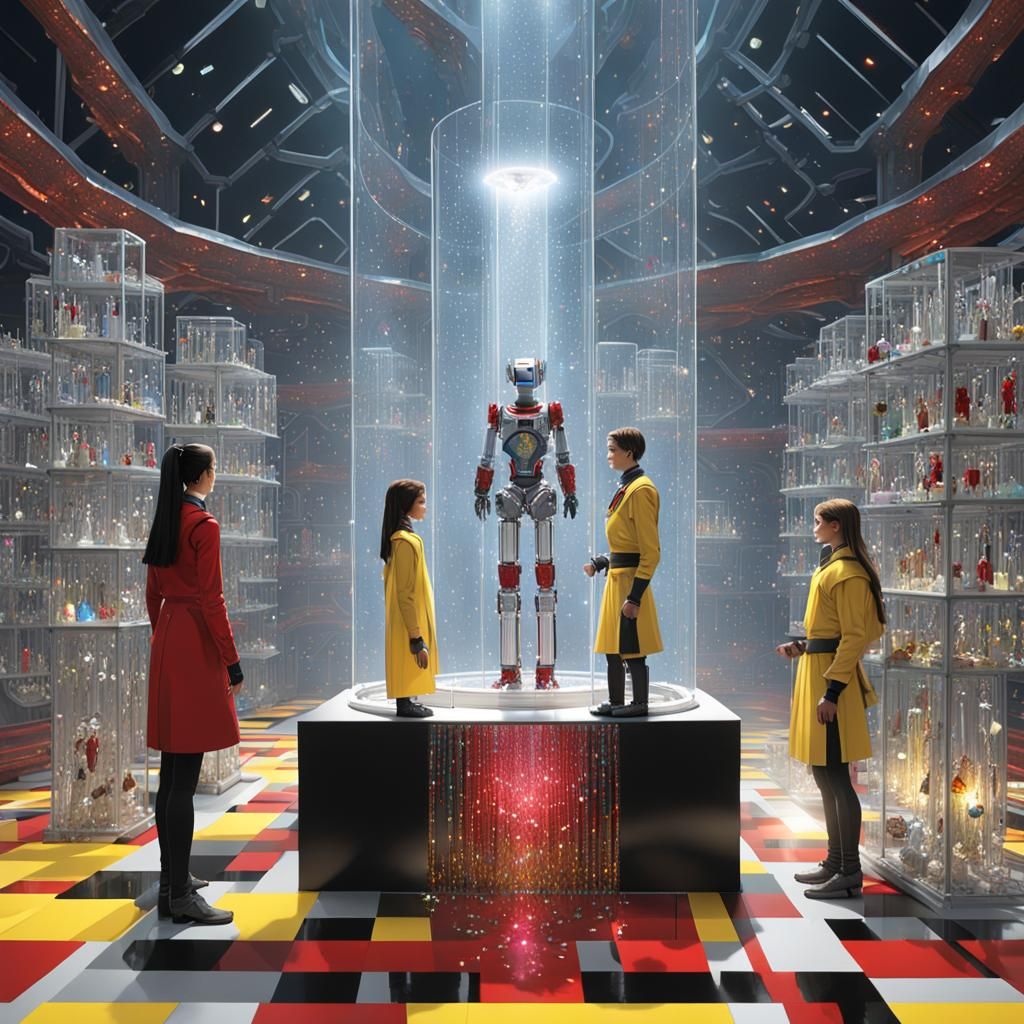 Crystalline Robot in a Sparkling Crystal Laboratory