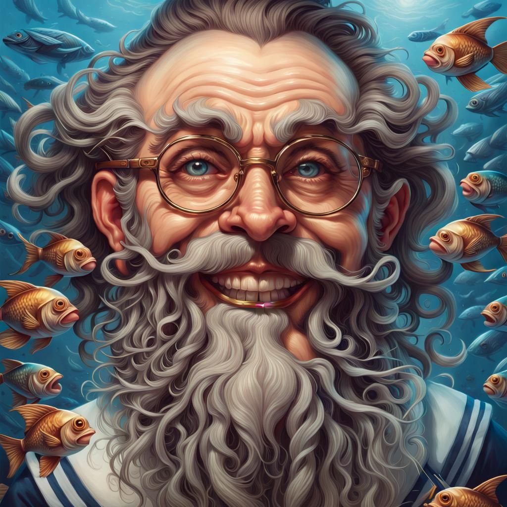 Detailed Sailor Portrait in Baroque Maximalist Style