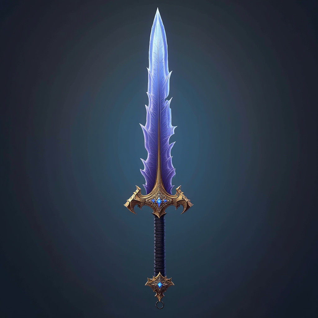 Faithkeeper: Ornate Runed Blade with Gemstone Details