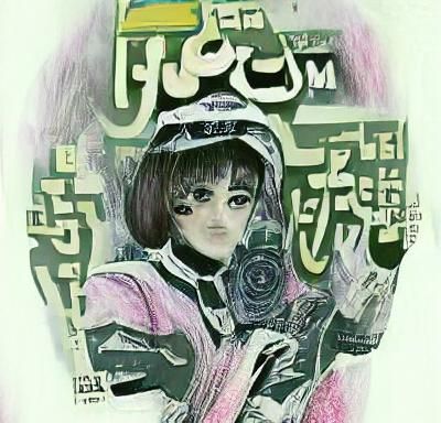 Magical Girl Transformation Manga Cover in Cyberpunk Style