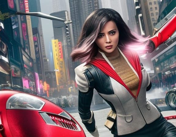 Dystopian City Escape in Street Art Style