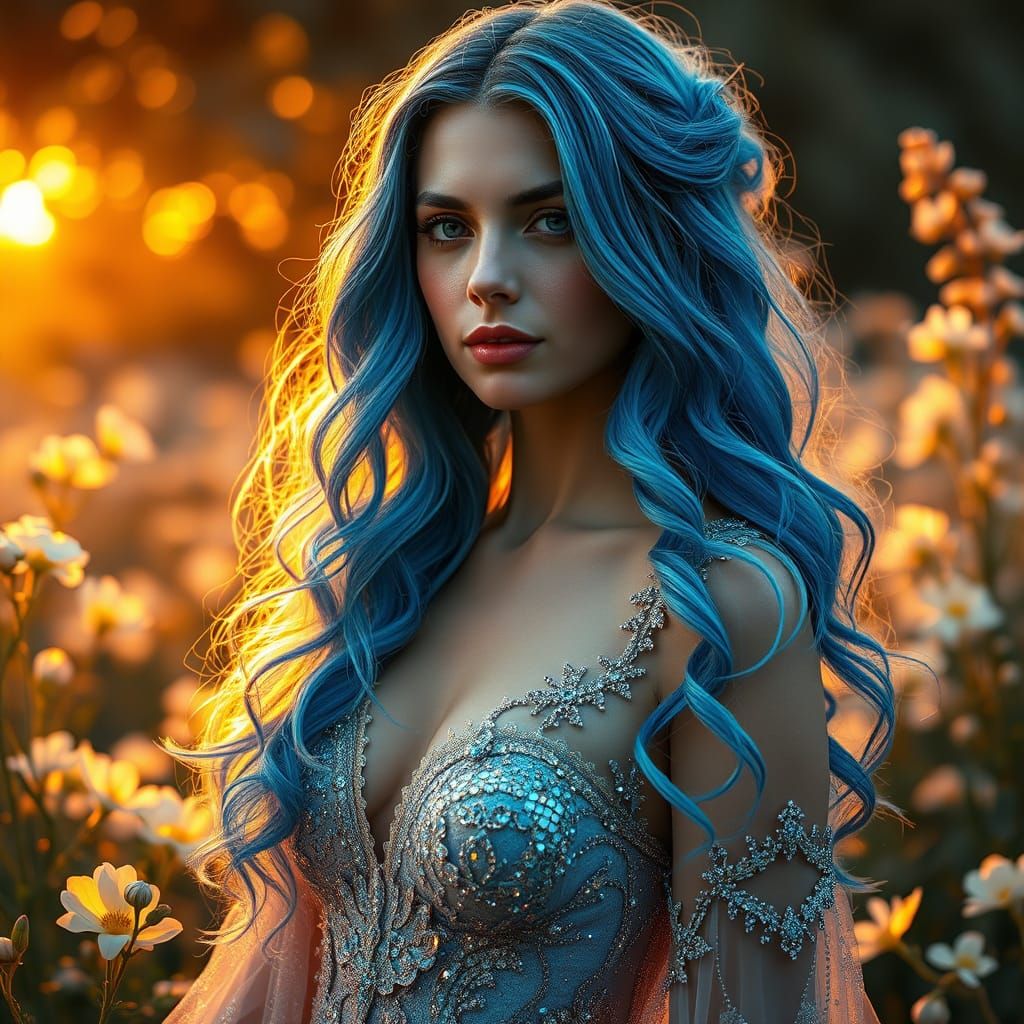 Ethereal Goddess in a Dreamlike Garden