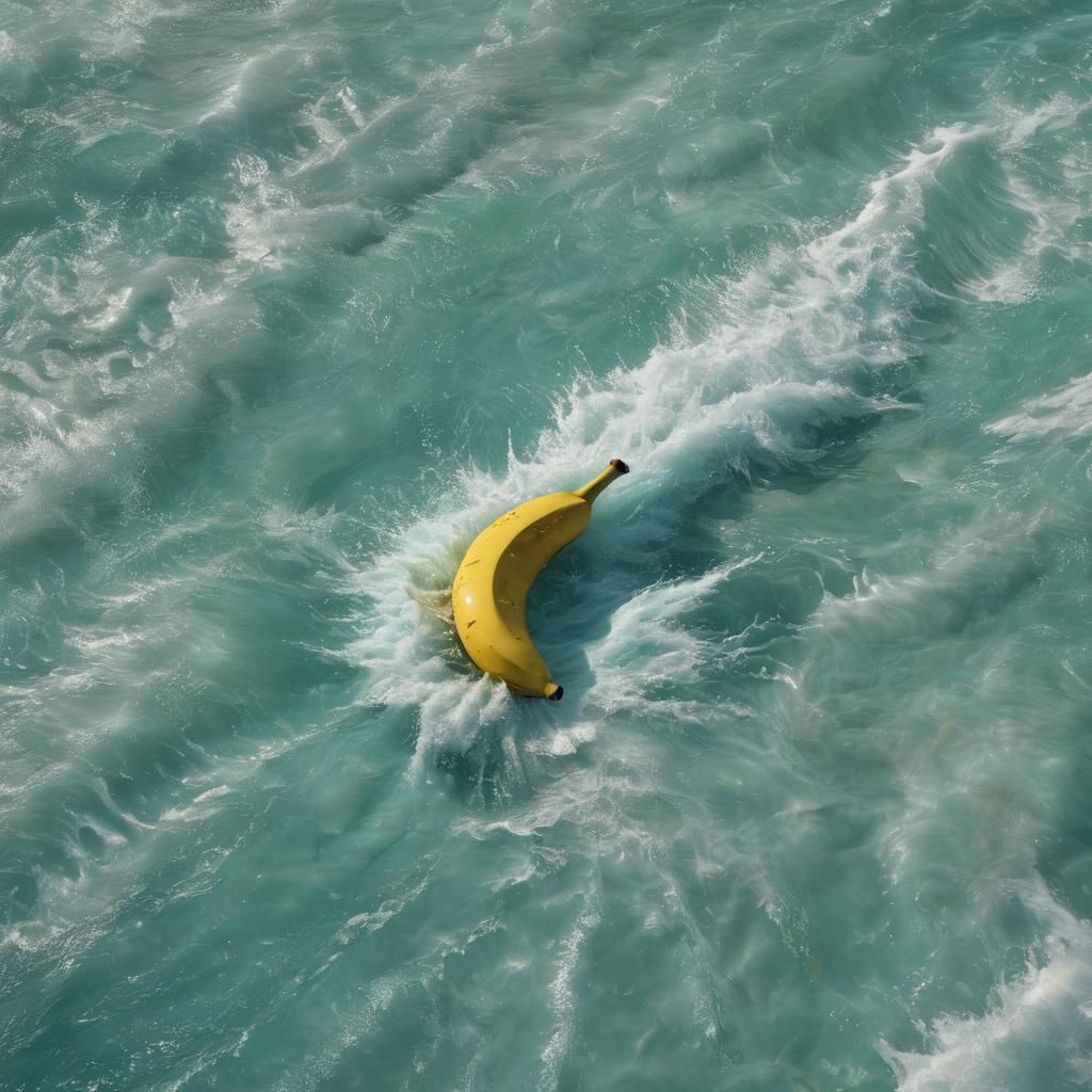 Inflatable Banana Boat Crashing Through Whitewater