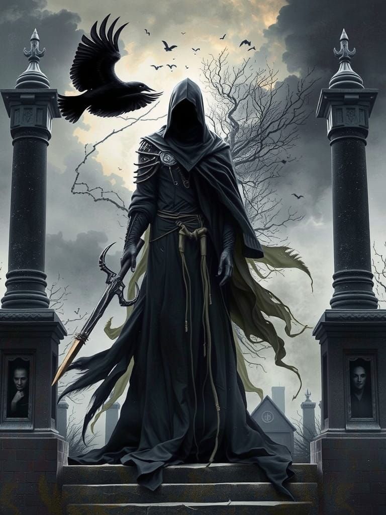 Dark Figure Shrouded in Black Mist
