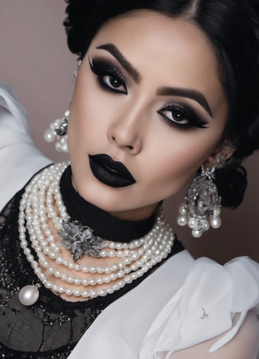 Indonesian Goth Woman in White Dress
