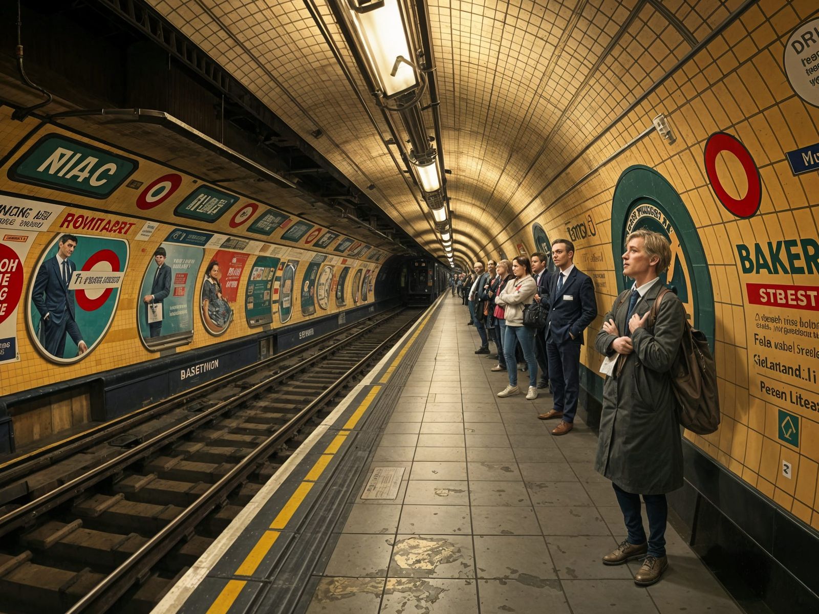 Passengers Awaiting Train at Baker Street Station