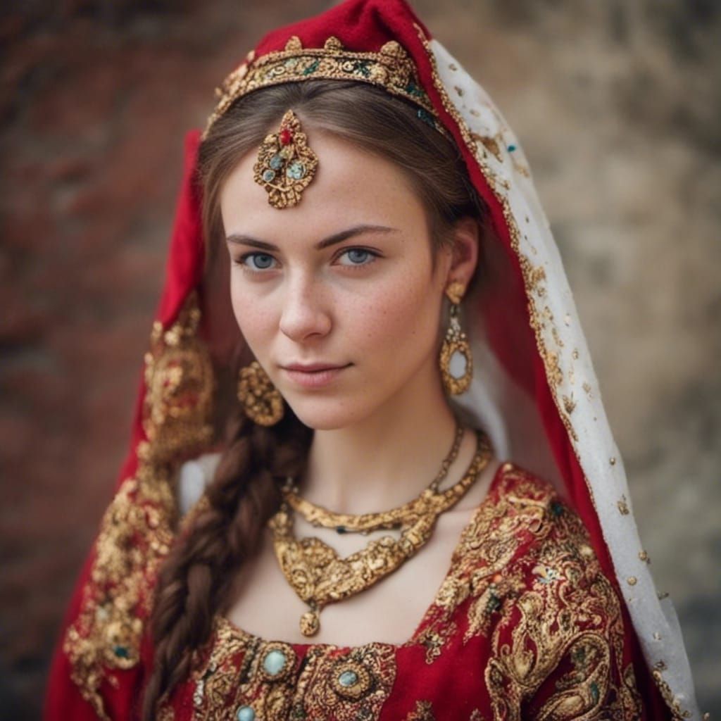 <lora:Scytian:1.0> young beautiful woman in wedding attire P...