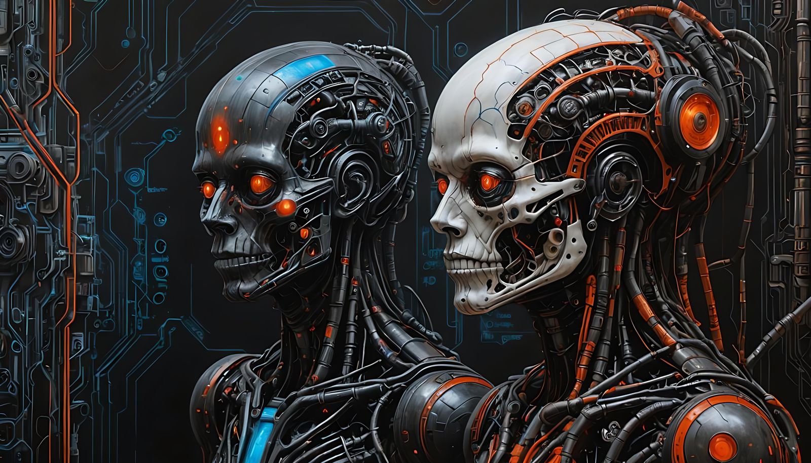 Biopunk Human Facsimile in High-Tech Future